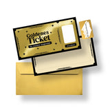 Goldenes Ticket – Rubbel-Gutscheinkarte mit Umschlag