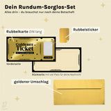 Goldenes Ticket – Rubbel-Gutscheinkarte mit Umschlag