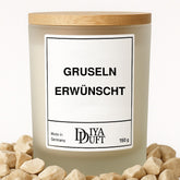 Halloween-Kerze „Gruseln erwünscht“, 150 ml, Weiß – DiyaDuft