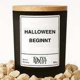 Halloween-Kerze „Halloween beginnt“, 150 ml, Schwarz – DiyaDuft