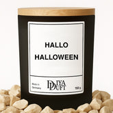 Halloween-Kerze „Hallo Halloween“, 150 ml, Schwarz – DiyaDuft