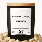 Halloween-Kerze „Happy Halloween, du Kürbis“, 150 ml, Schwarz – DiyaDuft