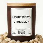 Halloween-Kerze „Heute wird’s unheimlich“, 150 ml, Bernstein – DiyaDuft