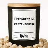 Halloween-Kerze „Hexenherz im Kerzenschein“, 150 ml, Schwarz – DiyaDuft