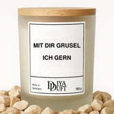 Halloween-Kerze „Mit dir grusel ich gern“, 150 ml, Weiß – DiyaDuft