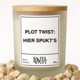 Halloween-Kerze „Plot Twist: Hier spukt’s“, 150 ml, Weiß – DiyaDuft