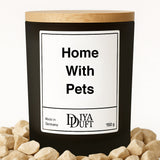 Kerze aus Sojawachs – „Home With Pets“ – Frosted Glas & Bambusdeckel