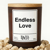 Kerze aus Sojawachs – „Endless Love“ – Frosted Glas & Bambusdeckel