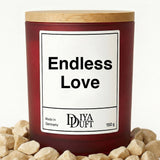 Kerze aus Sojawachs – „Endless Love“ – Frosted Glas & Bambusdeckel