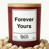 Kerze aus Sojawachs – „Forever Yours“ – Frosted Glas & Bambusdeckel