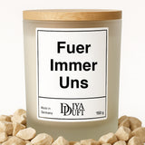 Kerze aus Sojawachs – „Für Immer Uns“ – Frosted Glas & Bambusdeckel