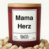 Mama Herz Kerze schwarz