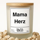 Mama Herz Kerze schwarz