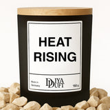 Kerze aus Sojawachs – „HEAT RISING“ – Frosted Glas & Bambusdeckel