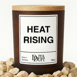 Kerze aus Sojawachs – „HEAT RISING“ – Frosted Glas & Bambusdeckel