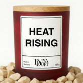 Kerze aus Sojawachs – „HEAT RISING“ – Frosted Glas & Bambusdeckel