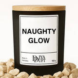Kerze aus Sojawachs – „NAUGHTY GLOW“ – Frosted Glas & Bambusdeckel