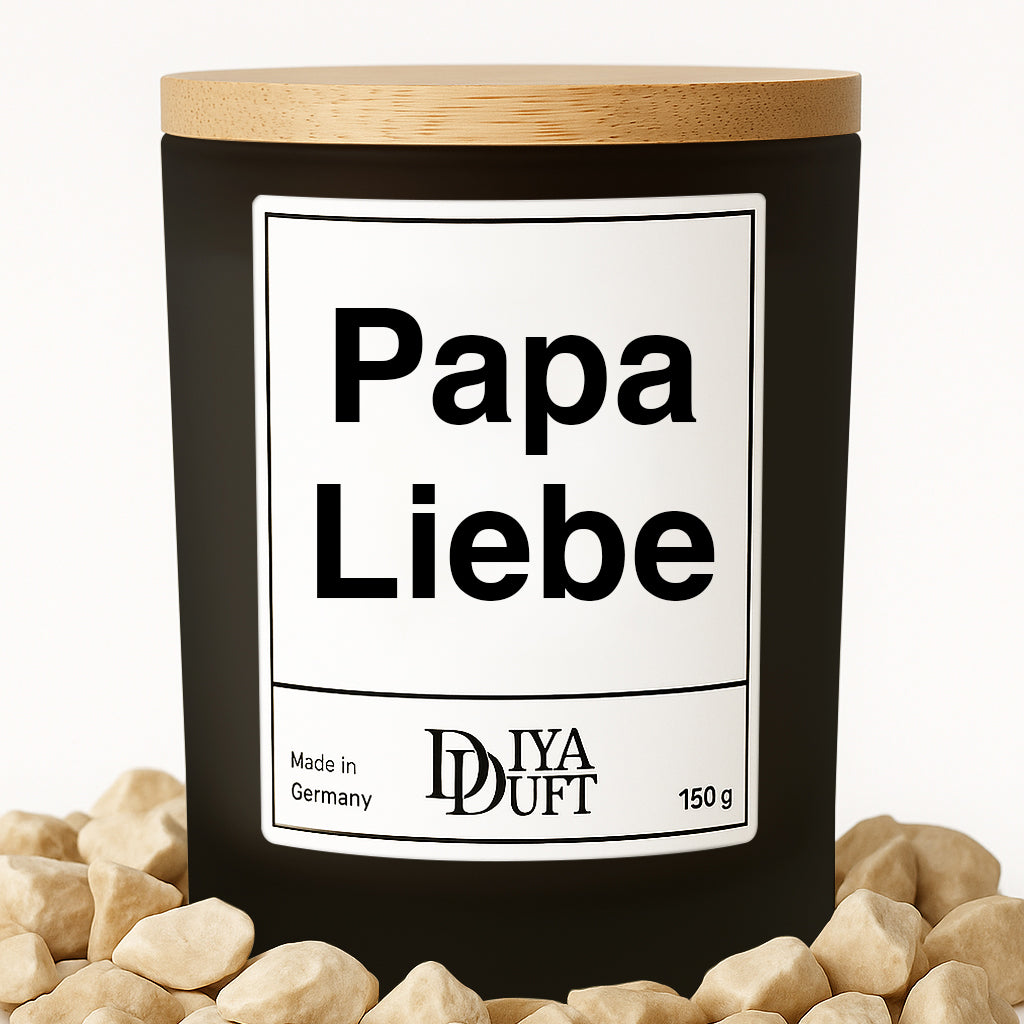 Papa Liebe Kerze schwarz
