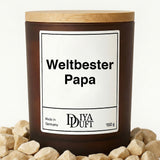 Weltbester Papa Kerze bernstein