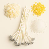 Baumwolldochte Soja mit Metallfuß - vorgewachst mit Sojawachs