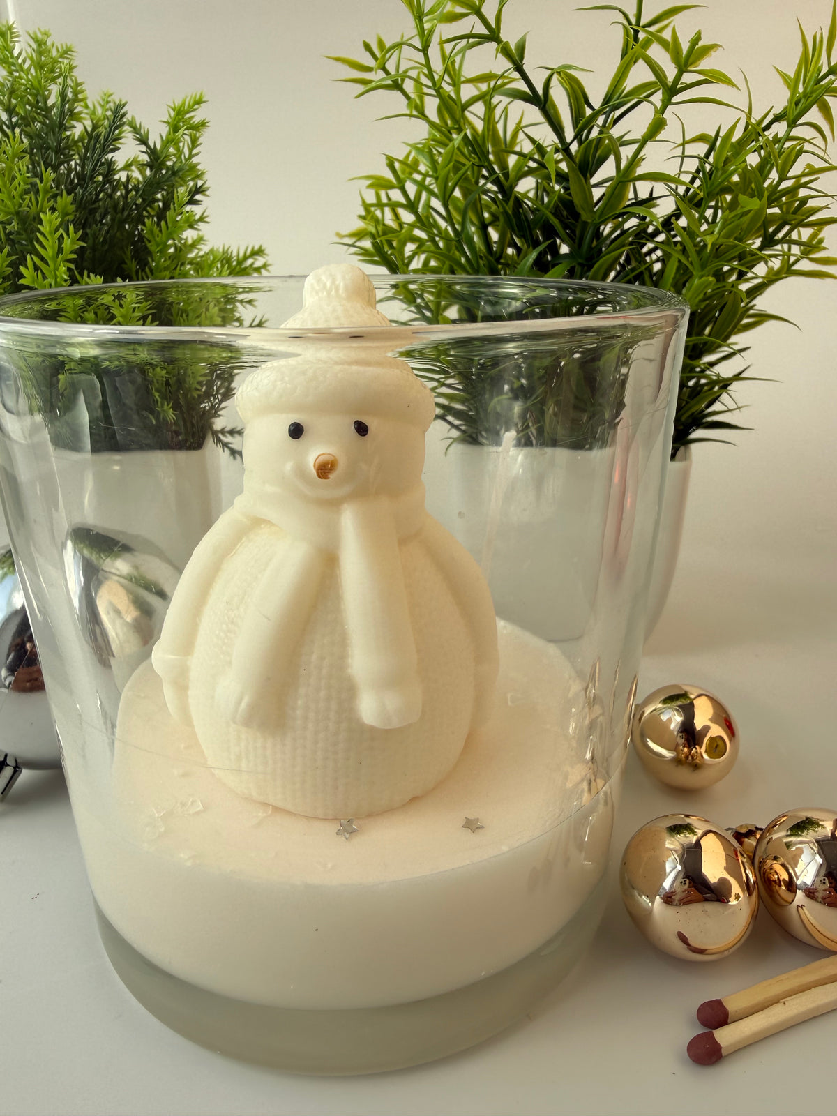 Wintertraum Schneemann Sojawachs-Kerze