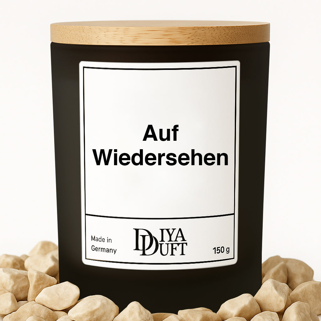 Auf Wiedersehen Kerze schwarz