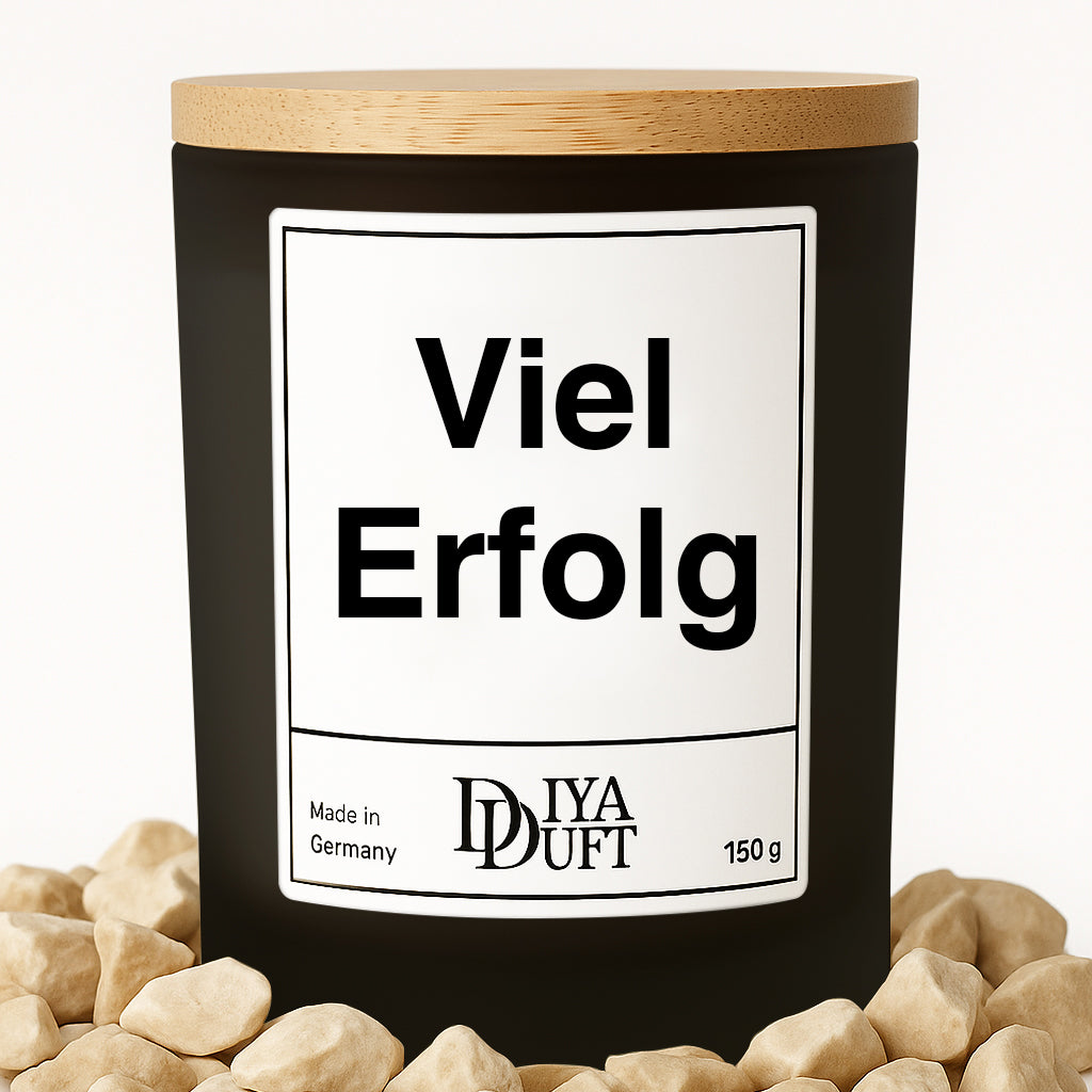 Viel Erfolg Kerze schwarz