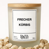 Halloween-Kerze „Frecher Kürbis“, 150 ml, Weiß – DiyaDuft