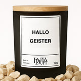 Halloween-Kerze „Hallo Geister“, 150 ml, Schwarz – DiyaDuft