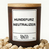 Kerze aus Sojawachs – „HUNDEFURZ NEUTRALIZER“ – Frosted Glas & Bambusdeckel