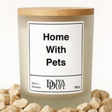 Kerze aus Sojawachs – „Home With Pets“ – Frosted Glas & Bambusdeckel