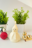 Cozy Schneemann – Handgegossene Sojawachs-Kerze