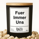 Kerze aus Sojawachs – „Für Immer Uns“ – Frosted Glas & Bambusdeckel