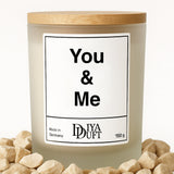 Kerze aus Sojawachs – „You & Me“ – Frosted Glas & Bambusdeckel