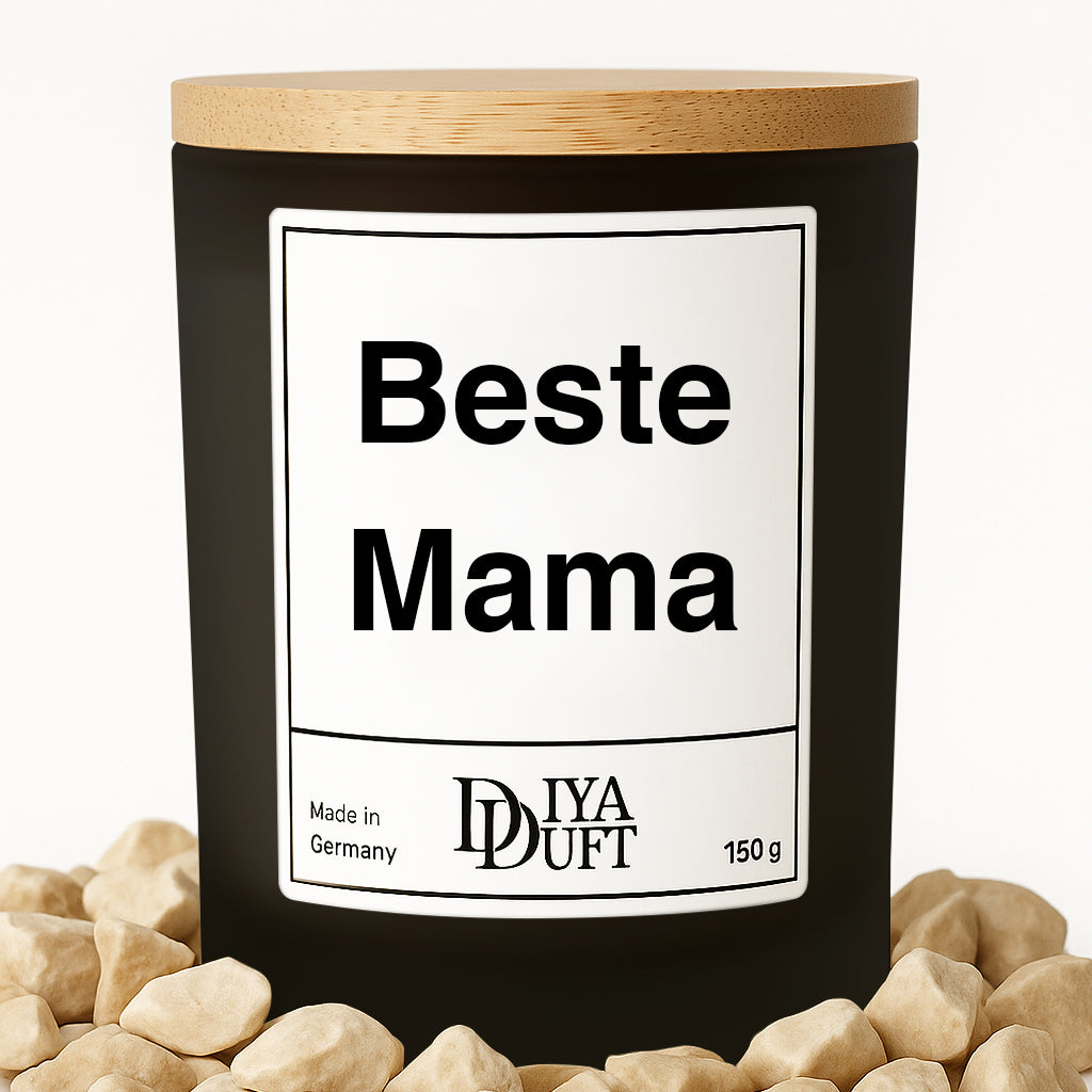 Beste Mama Kerze schwarz