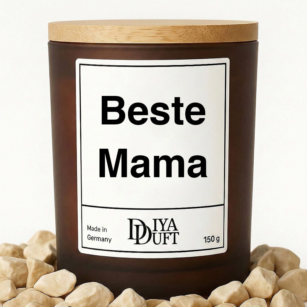 Beste Mama Kerze schwarz