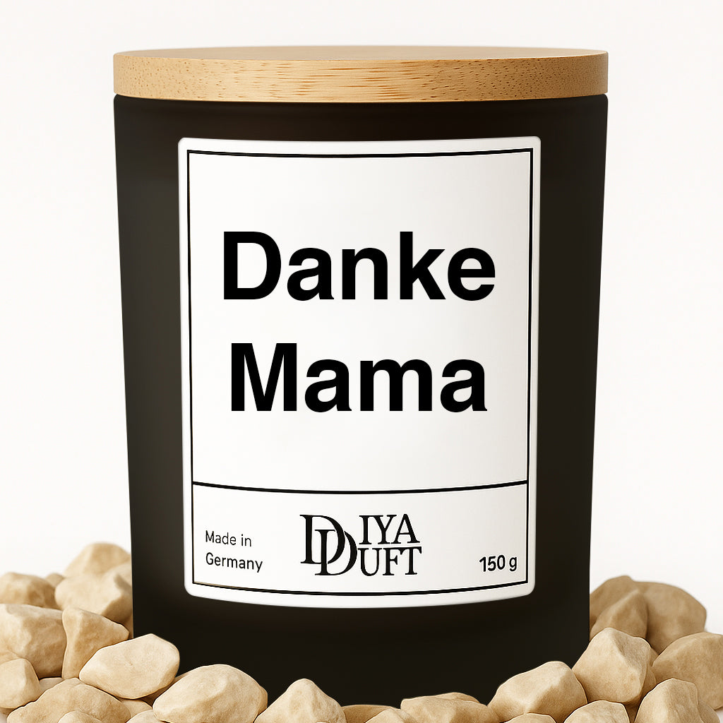 Danke Mama Kerze schwarz