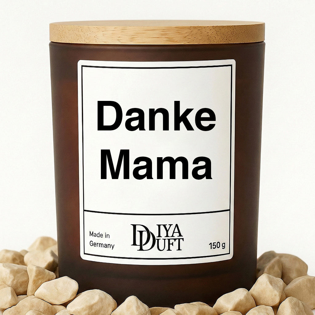 Danke Mama Kerze schwarz