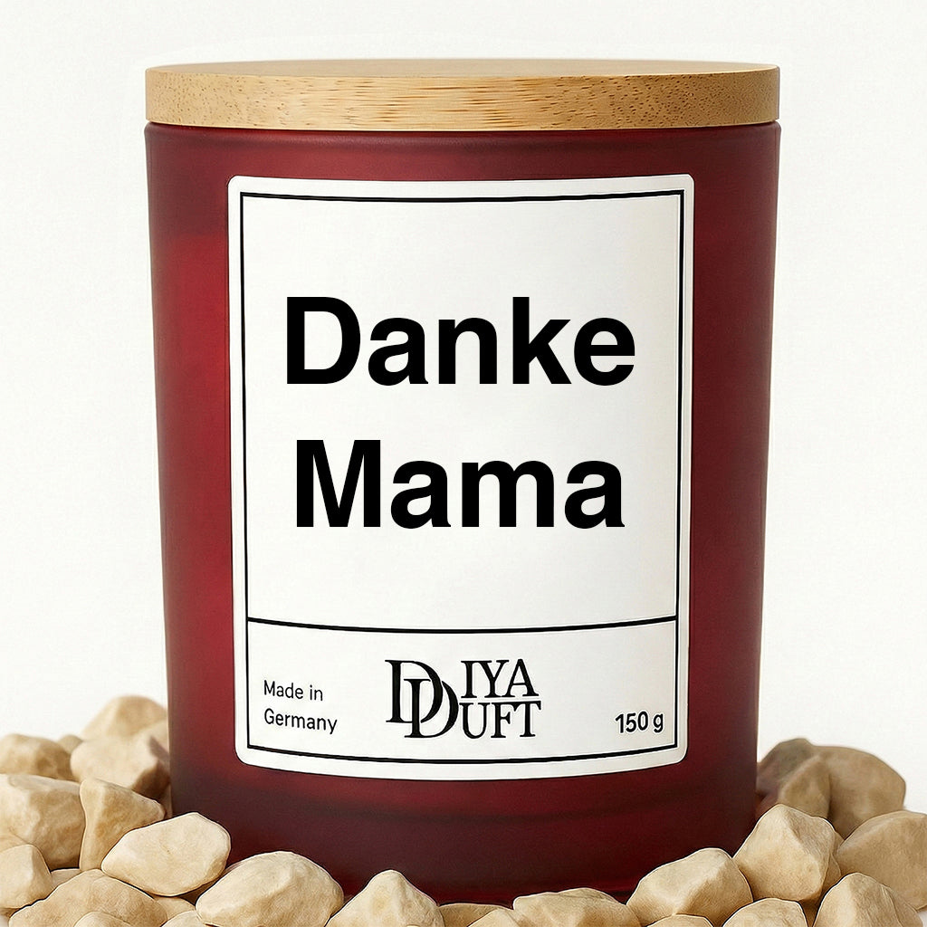 Danke Mama Kerze schwarz