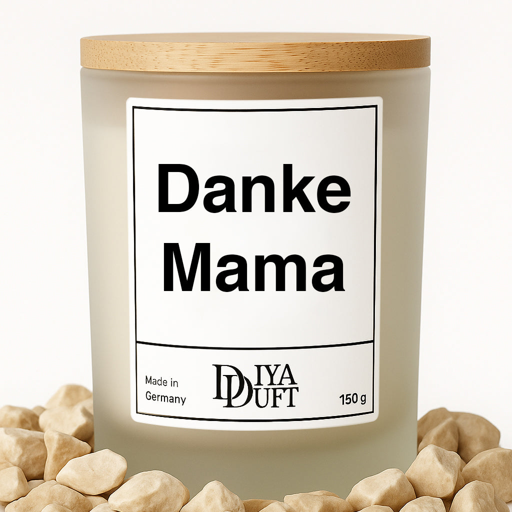 Danke Mama Kerze schwarz
