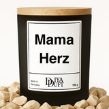 Mama Herz Kerze schwarz
