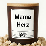 Mama Herz Kerze schwarz