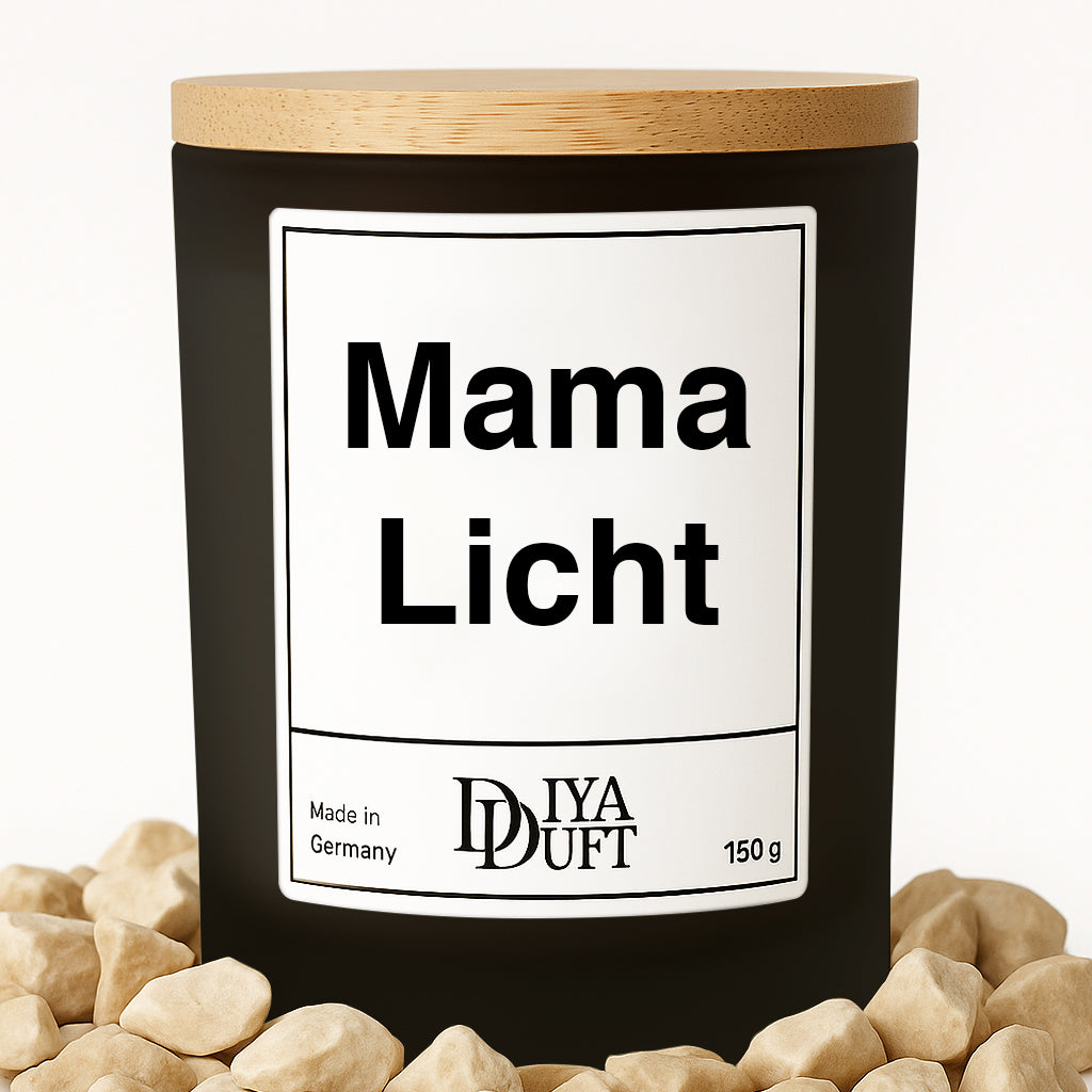 Mama Licht Kerze schwarz