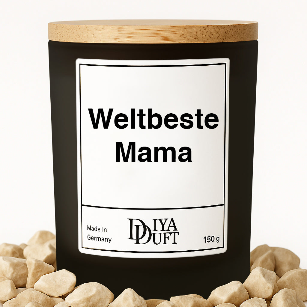 Weltbeste Mama Kerze schwarz