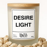 Kerze aus Sojawachs – „DESIRE LIGHT“ – Frosted Glas & Bambusdeckel