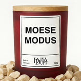 Kerze aus Sojawachs – „MÖSE MODUS“ – Frosted Glas & Bambusdeckel