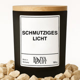 Kerze aus Sojawachs – „SCHMUTZIGES LICHT“ – Frosted Glas & Bambusdeckel