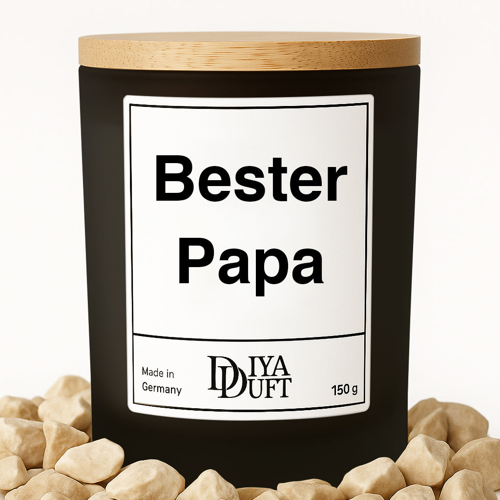 Bester Papa Kerze schwarz