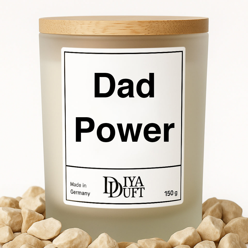 Dad Power Kerze weiss