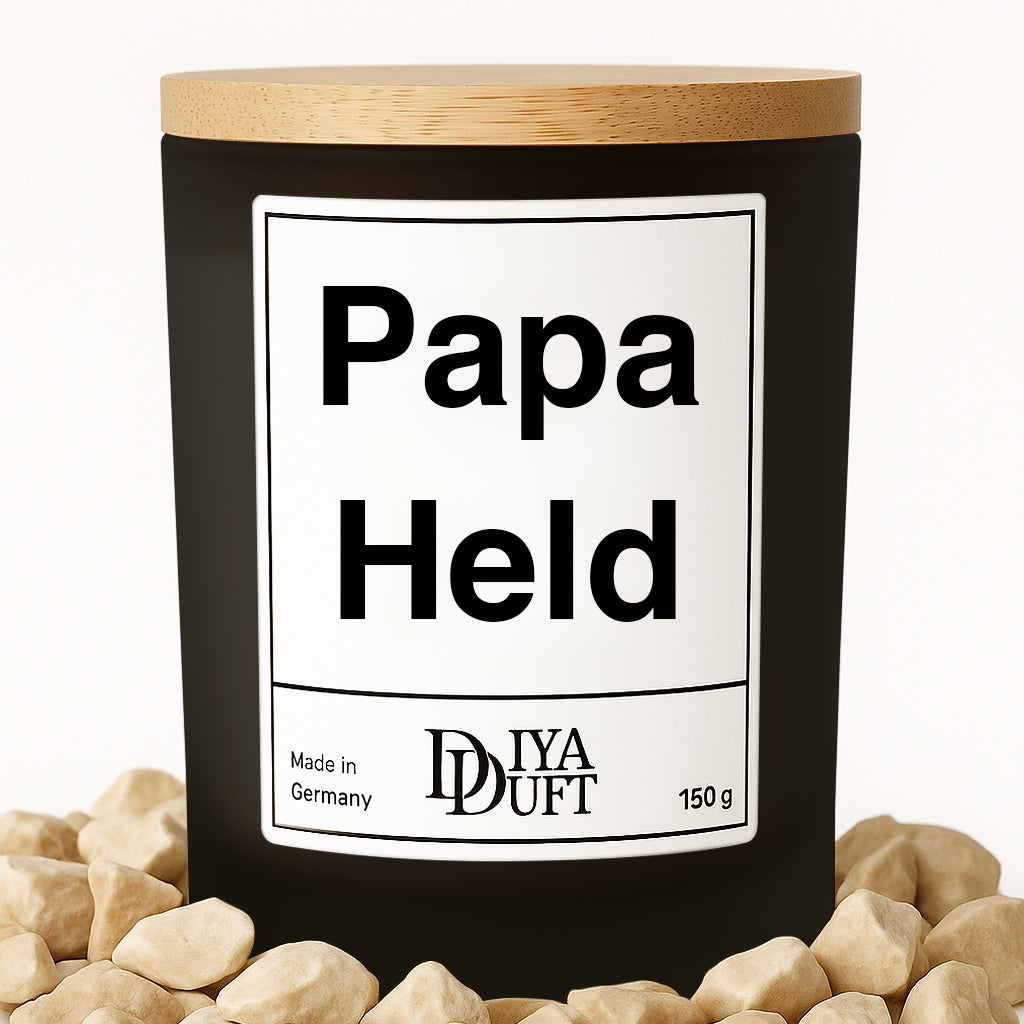 Papa Held Kerze schwarz